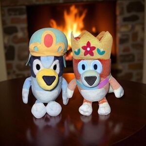 Bluey Friends Royalty King Bingo & Queen Bluey Plush 6” P27